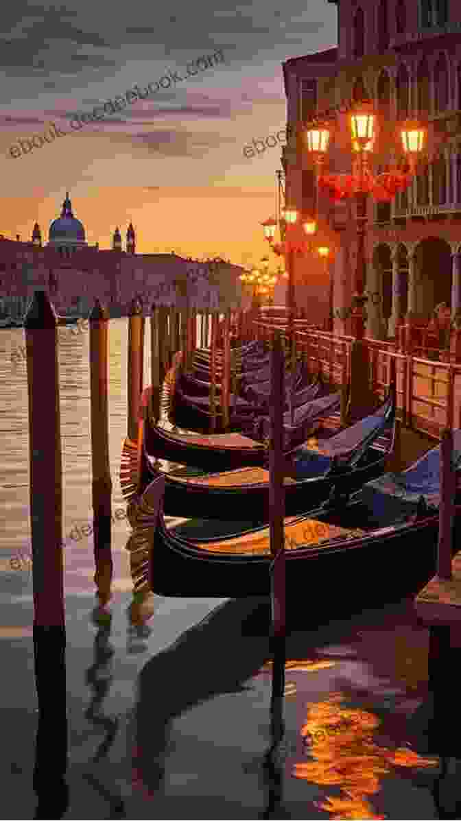 A Breathtaking Sunset Over The Grand Canal, Casting A Warm Glow On The Historic Buildings And Gondolas. Beneath A Venetian Moon: A Historical Clean Sweet Romance (Love By Moonlight Of Sweet Historical Romance 1)