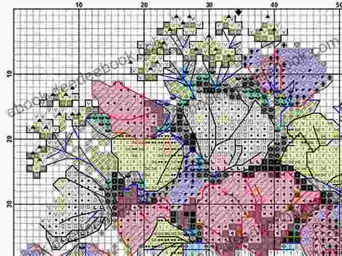 A Detailed Grid Chart For An Advanced Cross Stitch Project Fantasy Bear Cross Stitch Pattern: Printable PDF Pattern With DMC Floss And 2 Kinds Of Charts