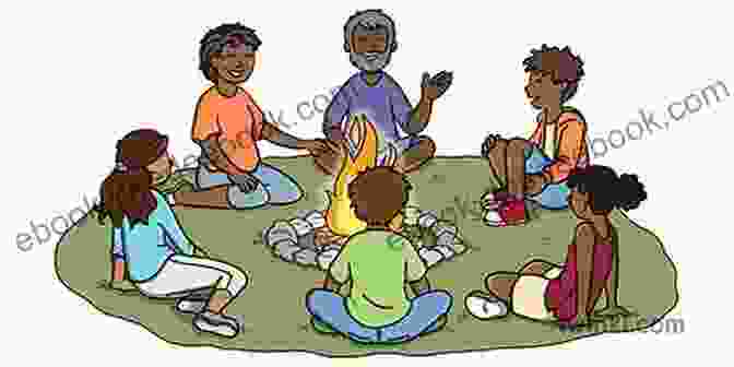 A Group Of Children Are Sitting In A Circle Around A Campfire, Listening To A Storyteller. The Storyteller Is Dressed In A Long, Flowing Robe And Has A Long, White Beard. He Is Holding A Book In His Hands. Witches Wolves And Magical Creatures Children S European Folktales