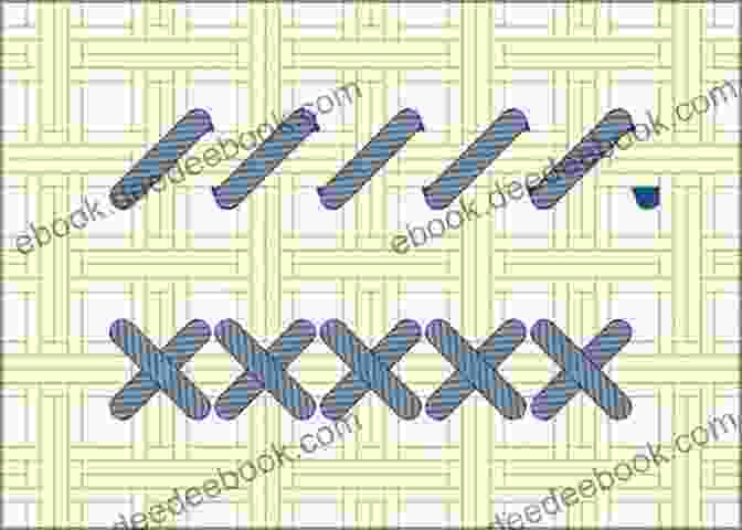 A Photograph Demonstrating The Basic Cross Stitch Technique On Aida Cloth The World Of Cross Stitching Alphabet Collection : Over 700 Charts For Every Stitcher