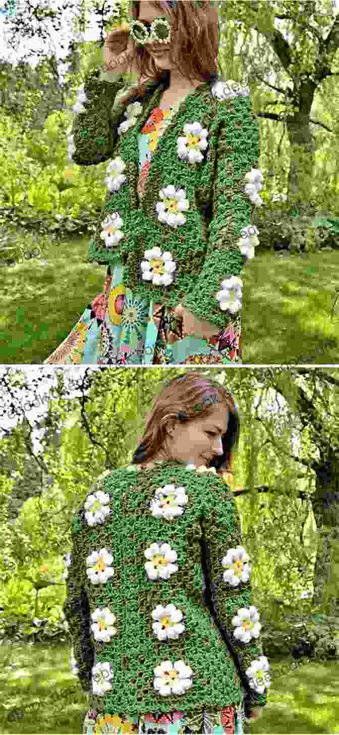 A Vibrant Crochet Cardigan Adorned With Delicate Daisy Motifs Cardigans Crochet Pattern: Creative Ideas To Crochet Cardigans Projects