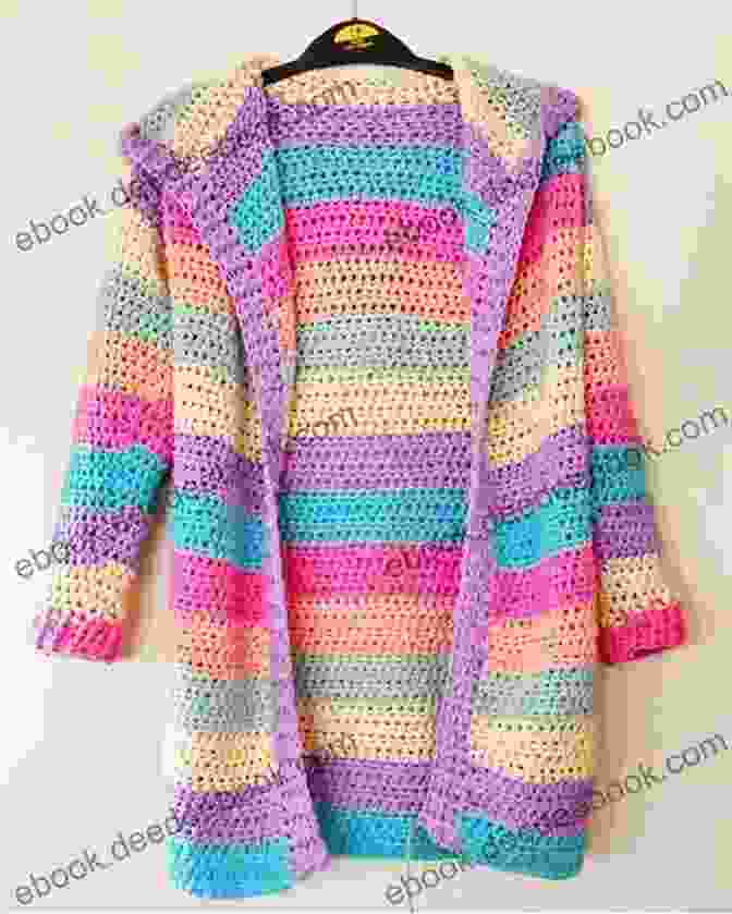 A Vibrant Crochet Cardigan Showcasing A Colorful Rainbow Motif Cardigans Crochet Pattern: Creative Ideas To Crochet Cardigans Projects