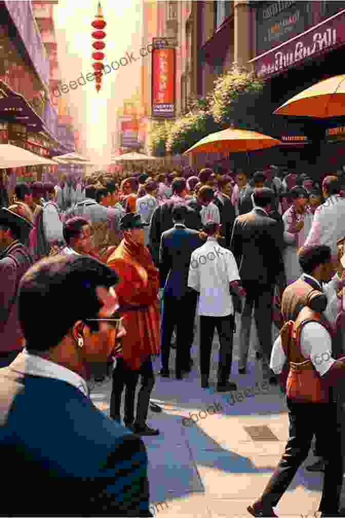 Image Of A Crowded Street, With People Rushing Past. Only Here Joe Salerno