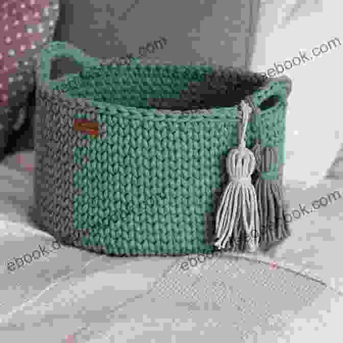 Round Crochet Basket With Wooden Handles Modern Basket Crochet Pattern: Stunning And Amazing Ideas To Crochet Your Own Basket