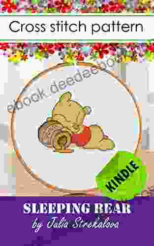 The cross stitch pattern Sleeping Bear dmc floss digital animals small easy: Embroidery design with animals dmc (Cross stitch patterns with animals)